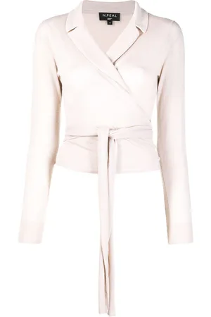 N.PEAL Wrap-style cashmere top