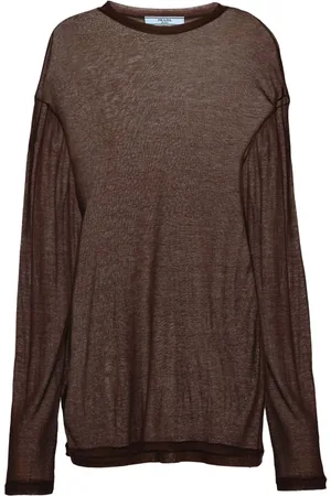 Prada Semi-sheer chambray T-shirt