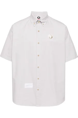 A Bathing Ape Logo-appliqué cotton shirt