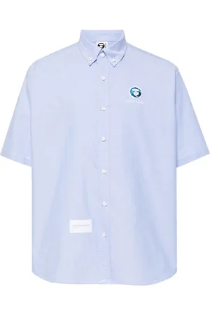 A Bathing Ape Logo-appliqué cotton shirt
