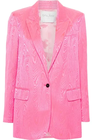 FORTE FORTE Singles-breasted marbled-jacquard blazer