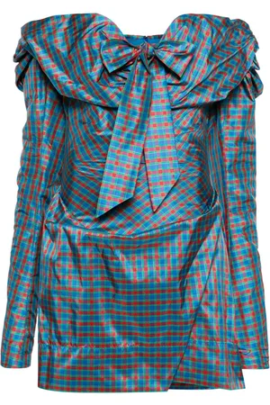 Vivienne Westwood Tartan-check off-shoulder minidress