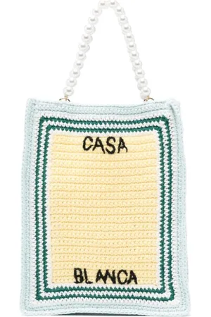 Casablanca Logo-embroidered crochet tote bag