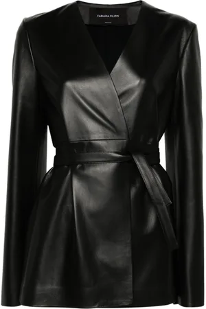 Fabiana Filippi Wrap-design leather jacket