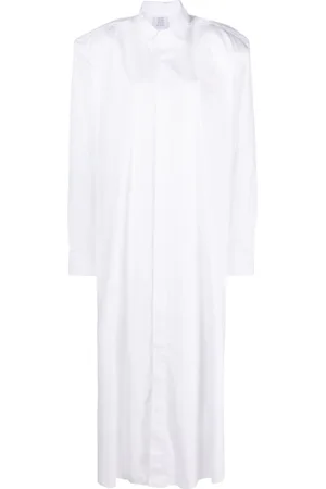 Vetements Long-sleeved cotton maxi shirt dress
