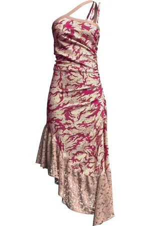MACCAPANI Albi asymmetric ruched midi dress