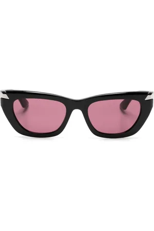 Alexander McQueen Logo-engraved cat-eye sunglasses
