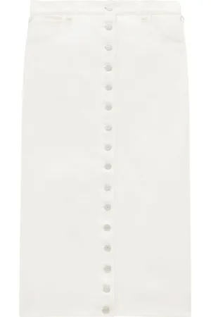 Courrèges Low-rise denim midi skirt