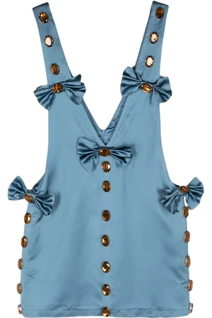 LOULOU Crystal-embellished satin minidress