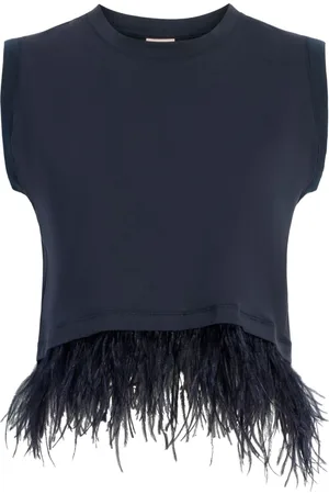 Cinq A Sept Feather-trim tank top