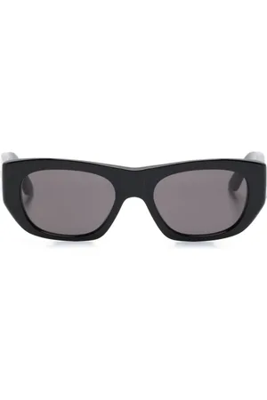 Alexander McQueen Logo-engraved geometric-frame sunglasses