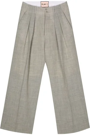 Plan C Mélange-effect straight trousers