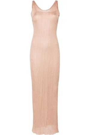 Fabiana Filippi Ribbed lurex slip dress