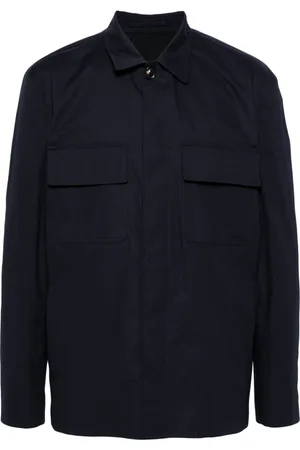 LARDINI Flap-pocket cotton shirt jacket