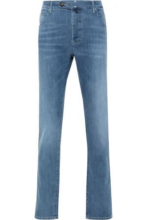 Incotex Logo-patch tapered jeans
