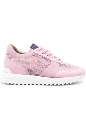 LE SILLA Floral-lace leather sneakers