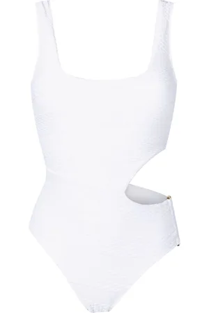 AMIR SLAMA Woven cut-out one-piece