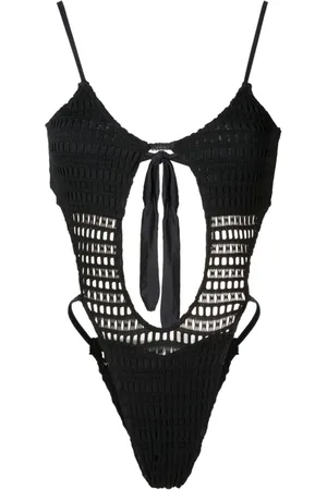 AMIR SLAMA Open-knit cut-out one-piece