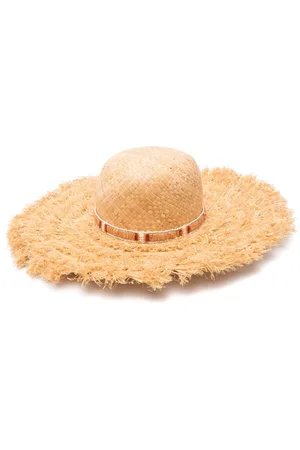 Borsalino Fringed woven raffia hat