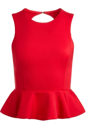 ALICE+OLIVIA Poppy crew-neck peplum top