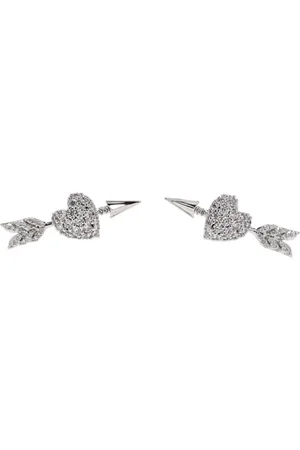 Shushu/Tong Heart-motif stud earrings