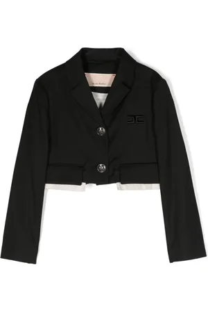 Elisabetta Franchi Logo-embroidered cropped blazer