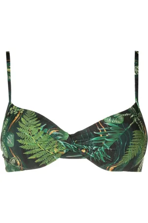 Lygia & Nanny Cassis leaf-print bikini top