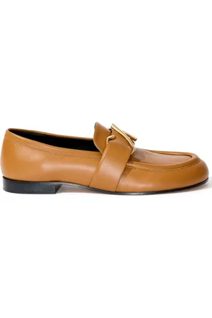 Proenza Schouler Monogram-plaque embossed-leather loafers