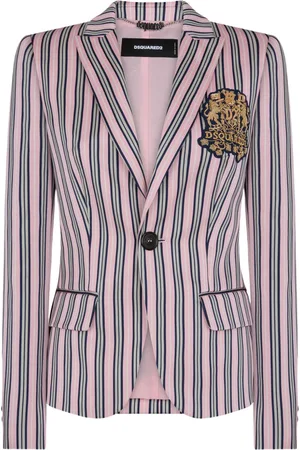 Dsquared2 Logo-patch striped blazer