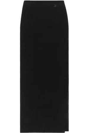 Courrèges Tube ribbed-knit long skirt