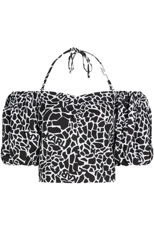 Karl Lagerfeld Giraffe-print off-shoulder blouse