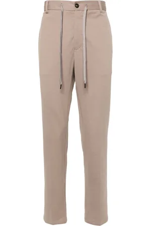 Circolo Drawstring-waist piqué chino trousers