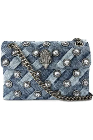 Kurt Geiger Mini Crystals Kensington denim crossbody bag