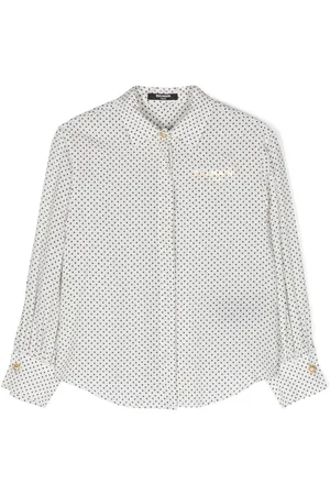 Balmain Geometric-print crepe shirt