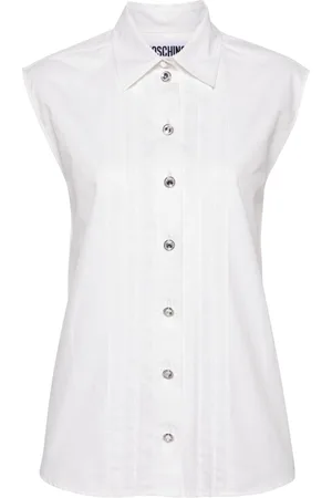 Moschino Pintuck-detailing sleeveless shirt