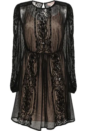 Twin-Set Floral-lace mini dress