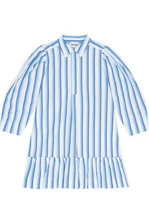 Ganni Striped organic cotton shirtdress