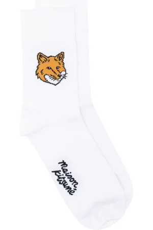 Maison Kitsuné Fox-motif cotton-blend socks