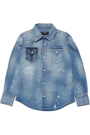 Dsquared2 Paint-splatter detail denim shirt