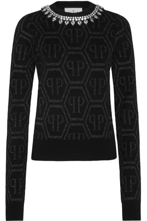 Philipp Plein Monogram crystal-embellished jumper
