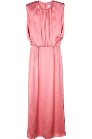 YVES SALOMON Pleat-detail satin dress