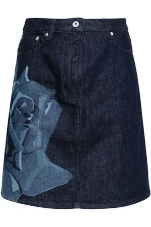 Kenzo Rose-print denim miniskirt