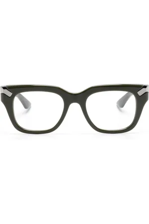 Alexander McQueen Logo-engraved square-frame glasses