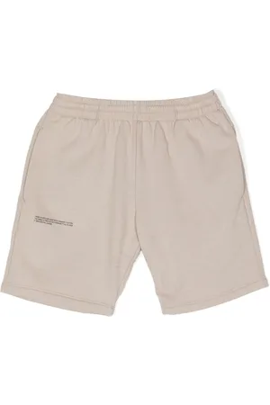 The Pangaia Text-print cotton track shorts