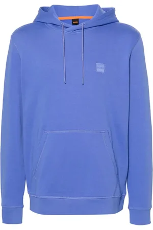 HUGO BOSS Logo-patch cotton hoodie