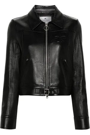Courrèges Iconic zip-up leather jacket