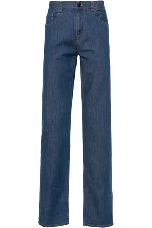 CANALI Logo-patch mid-rise jeans