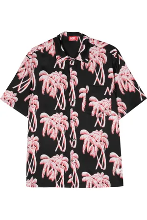 Diesel Bmowt-Adrian palm-tree print shirt