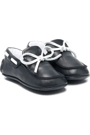 Emporio Armani Bow-embellished crib shoes