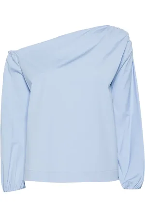 SEMICOUTURE Asymmetric-neck cotton blouse